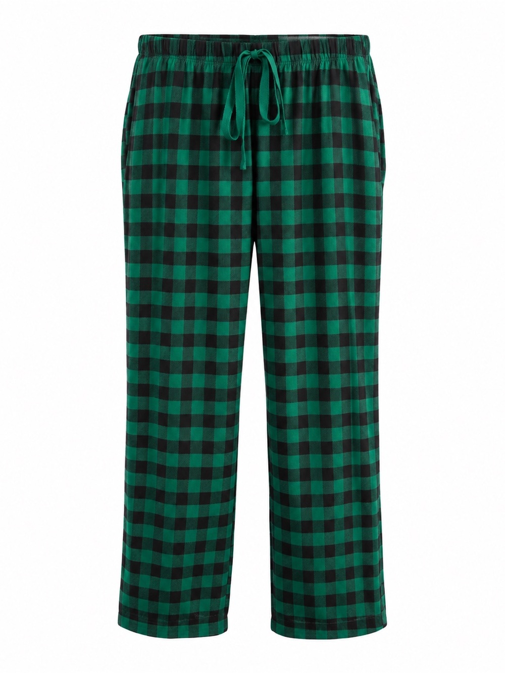 New Directions Buffalo Plaid Green~Black Flannel/ Fleece Lounge PJ’s Size XL 💚🖤💚